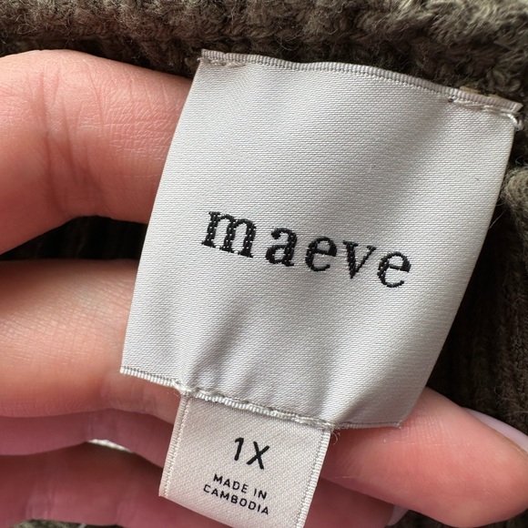 NWT Maeve Anthropologie size 1X Long-Sleeve Mock-Neck Tie-Waist Mini Dress green - Picture 7 of 7